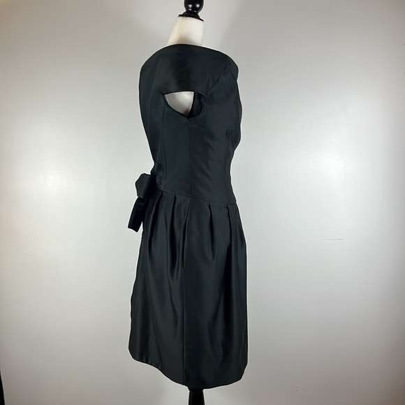 Victor Costa Vintage Black Off the Shoulder, V Back with Bow at Waist - Picture 4 of 17